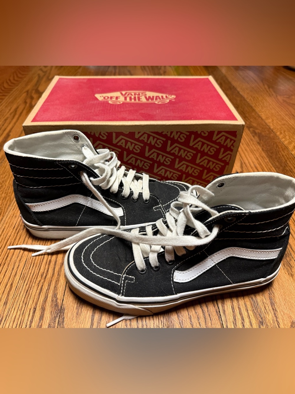 Vans Black & White High-Top Skate Sneakers